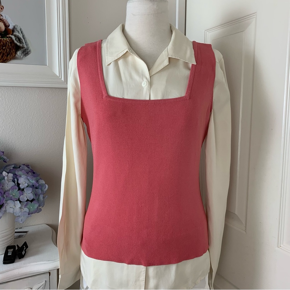 Vintage pink terracotta Knitted Vest Top